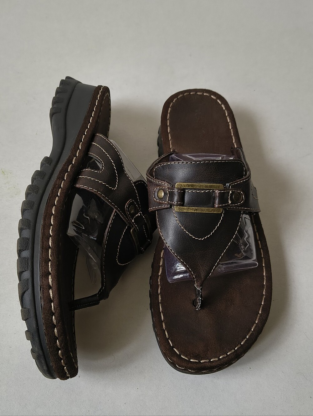 Rugged Outback Thong Sandals Womens 11 Brown Chunky Y2K Summer Slip-on Retro 90s